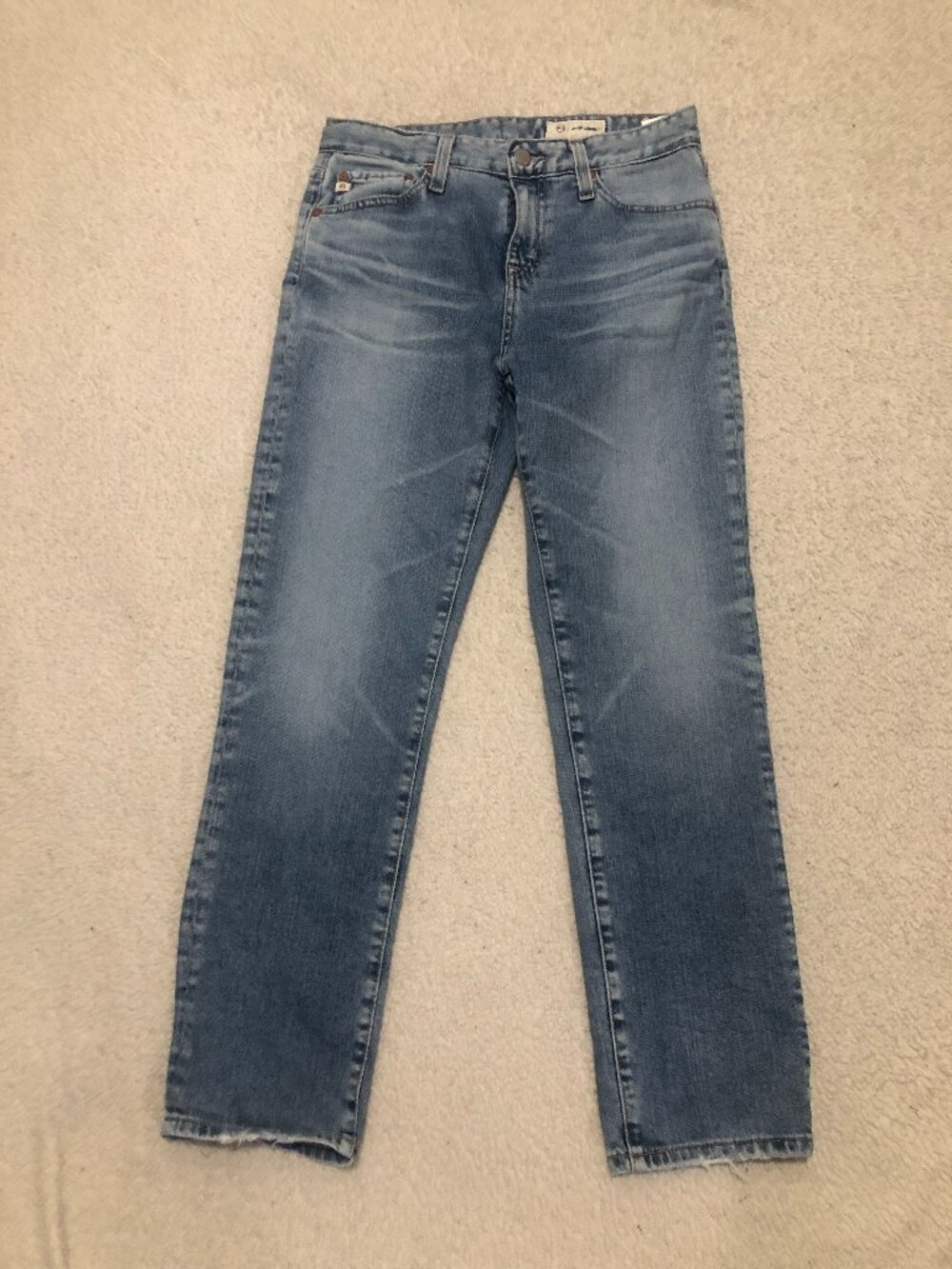 AG-ED Denim Faded Blue Ex Boyfriend Slouchy Slim Sz 25 Straight-Leg Jeans